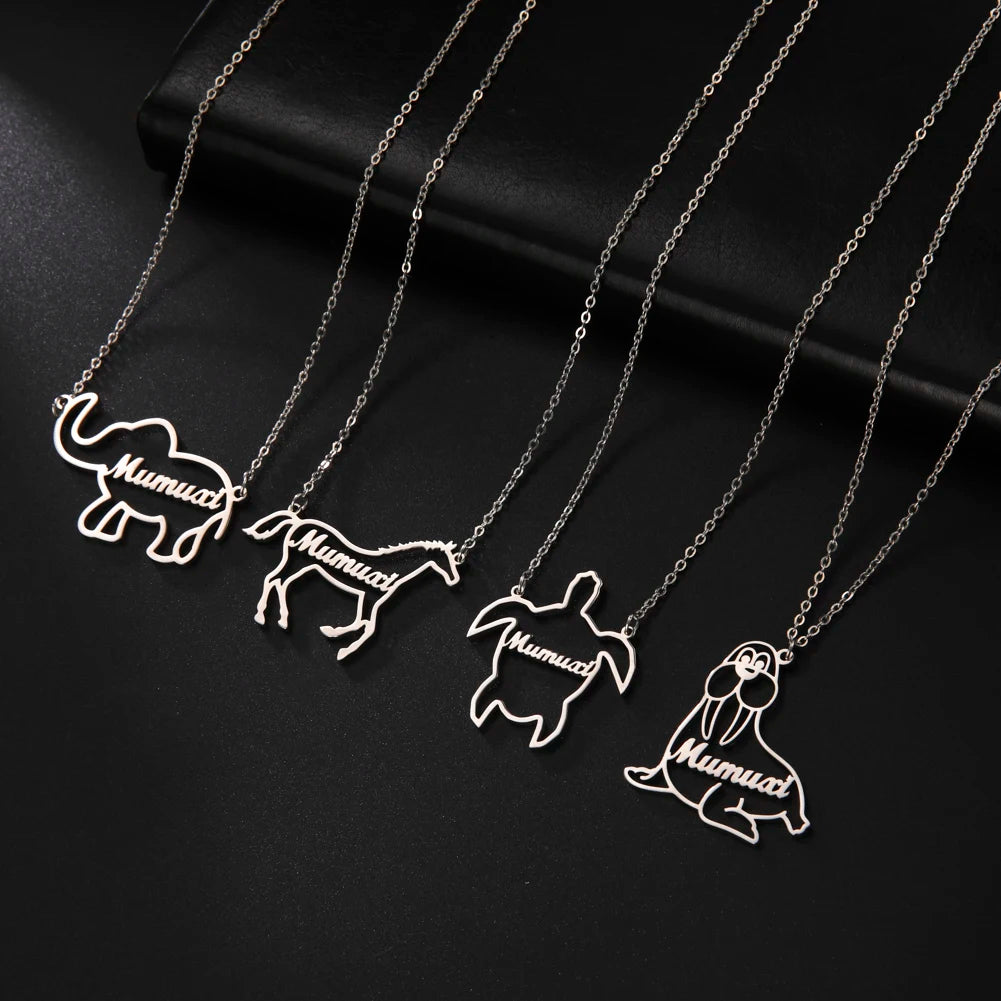 Animalium - Collier Prénom avec animal personnalisé