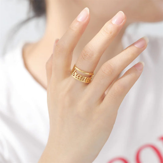 Fama - Bague ajustable avec prénom personnalisé