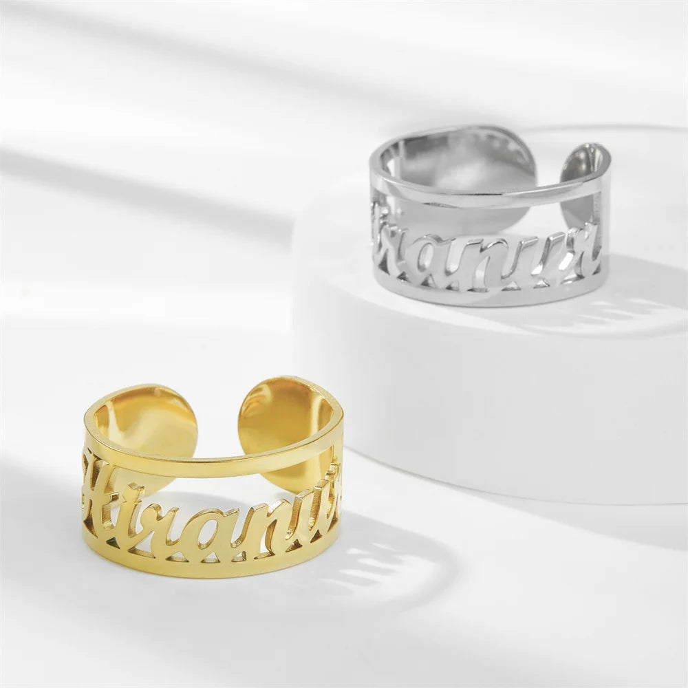 Fama - Bague ajustable avec prénom personnalisé