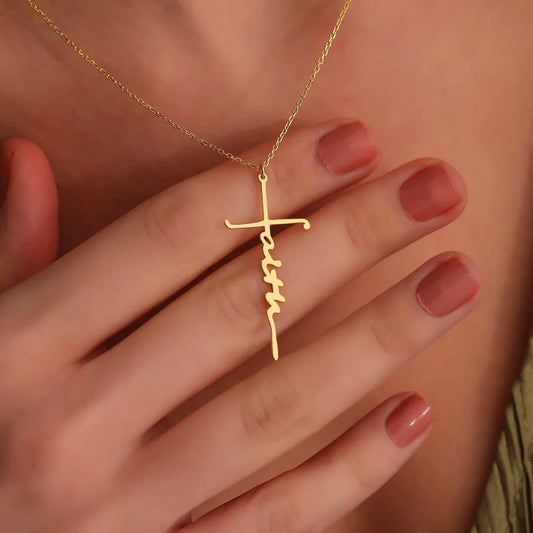 Fides - Collier en croix avec prénom personnalisé